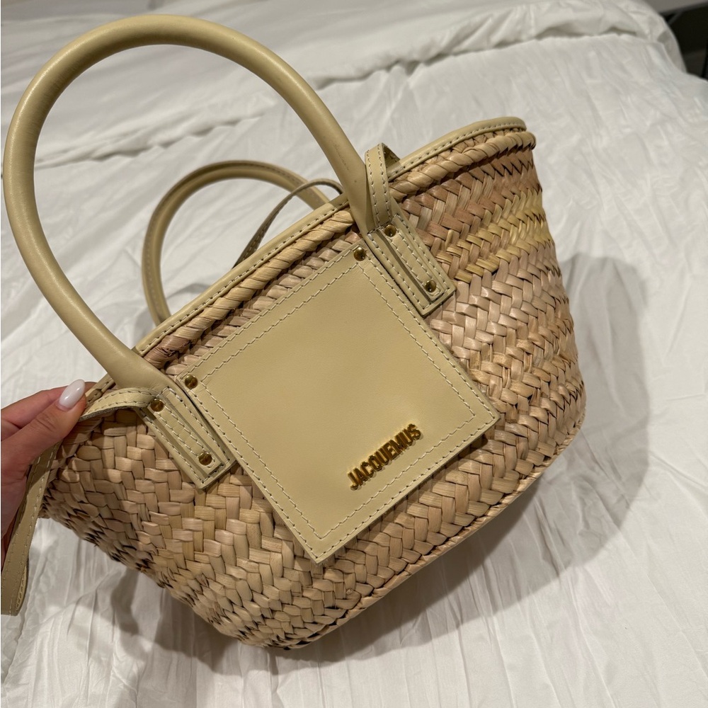 Jacquemus Le Petit Panier Soli Wicker Top Handle Bag broken piece on back!! - Picture 14 of 17